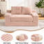 Causeuse rose, mousse mémoire confortable, 56 po, velours côtelé, tissu, rembourré, pour le salon