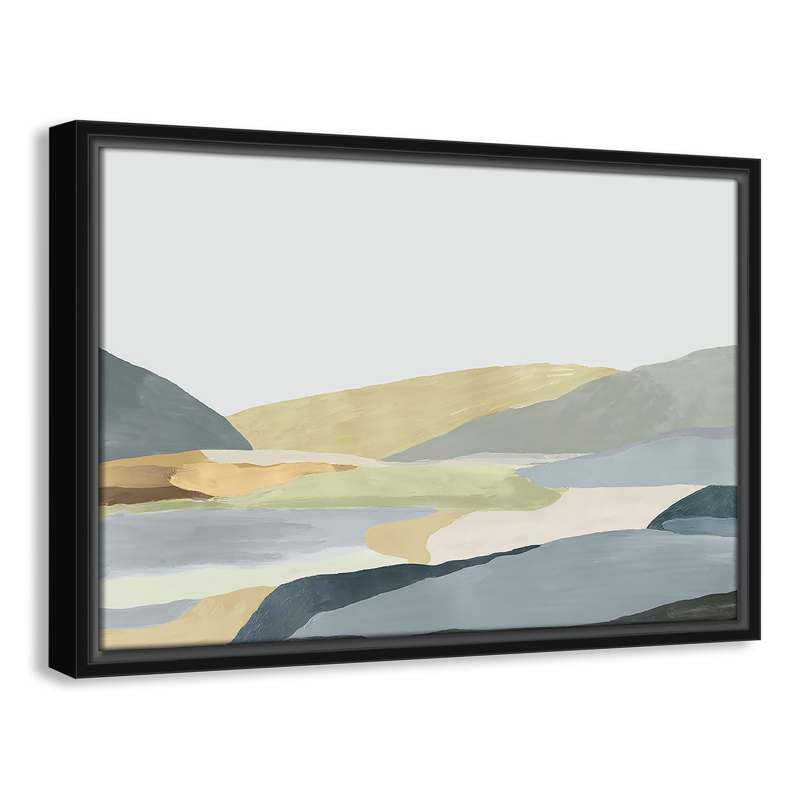 Blair "Warm Hills II" Painting, 13.5" H x 19.5" W x 2" D, Black Canvas