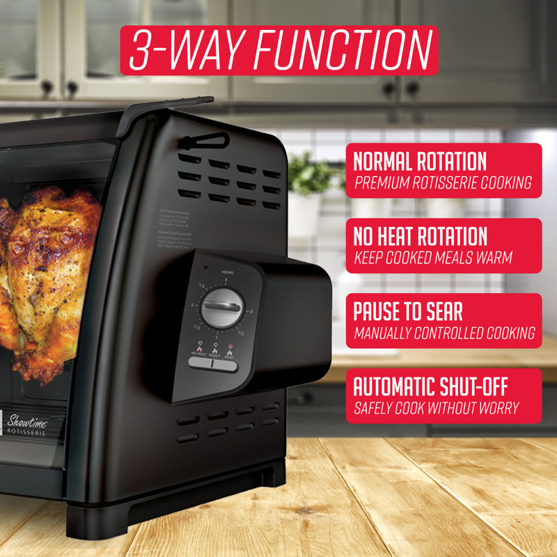 Ronco Black Stainless Steel Large Capacity Countertop Rotisserie Oven