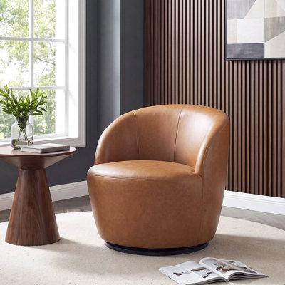 Hadriel Boucle Swivel Barrel Chair