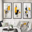 "Gris jaune, minimalisme pureté de la forme", 3 pièces sur toile-2138101040-2138101043