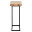 Small Oak Wood Side Table With Design, Solid Top Soap Finish, Black Metal Frame, Ideal For Snacks, Drinks And Makeshift Workspace, 16.88 In Depth, Width, 23.57 Height, 10.92 Lb Weight Handy Clever