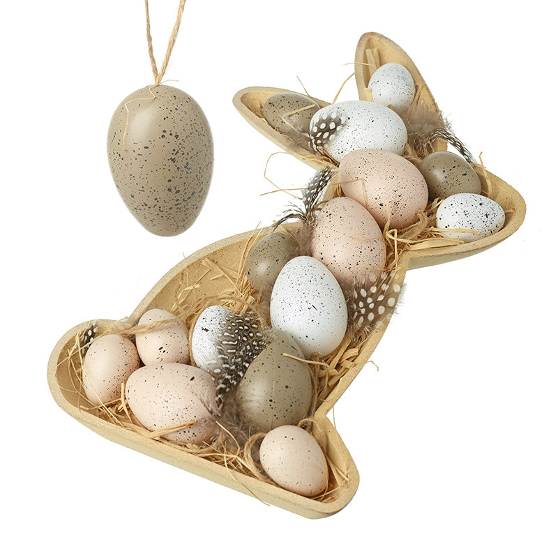 Wood Rabbit And Egg Decoration Set