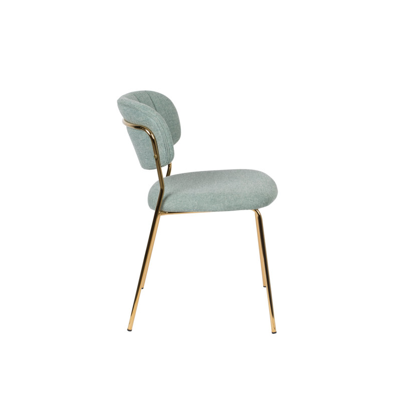 Jolien Upholstered Dining Chair, Green, Gold