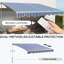 Auvent de terrasse 13 'x 10' avec lumières à DEL, protection solaire UV40 +, rétractable électrique, bleu, terrasse, terrasse de jardin, 10 pi, écran pour patio, cour, bleu blanc