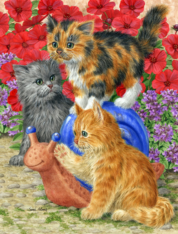 Drapeau de jardin à 2 côtés chatons