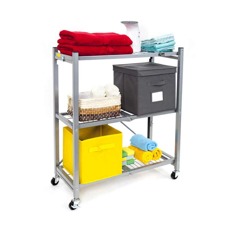 Shelf Storage Rack & Wheels, Platinum