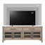 Console de meuble télé 65 pouces, aucun assemblage requis, finition chêne blanc
