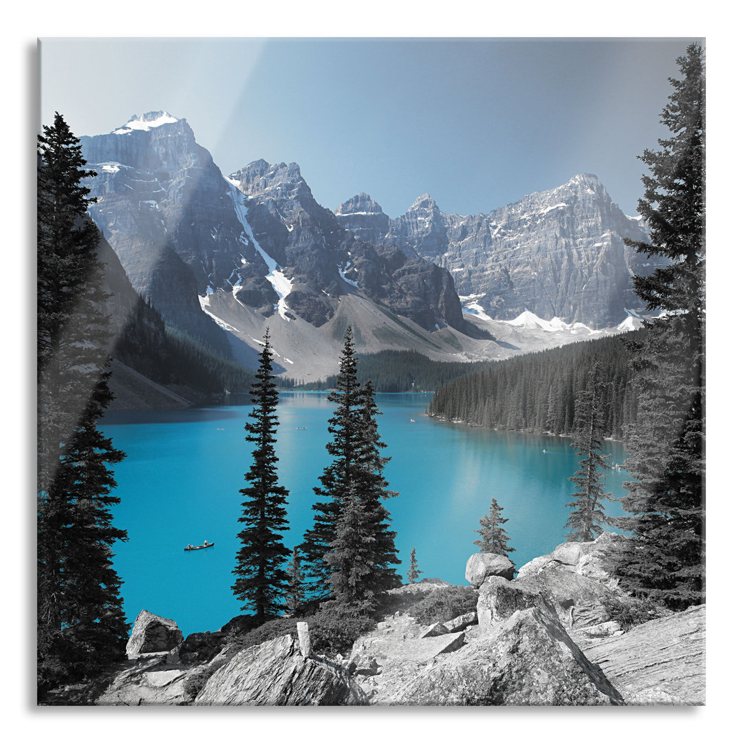 Glasbild Moraine Lake Kanadische Berge