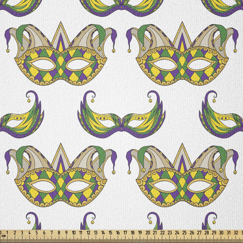 Tissu «Mardi Gras» par The Yard, motif Withs Traditional Carnival Celebration, l 36 po x L 180 po