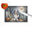 Bearded Collie Spooky Halloween Glass Cutting Board Large