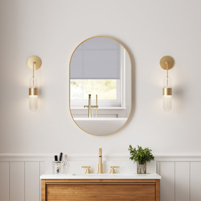 Bathroom Wall Mounted Oval Metal Framed Mirror