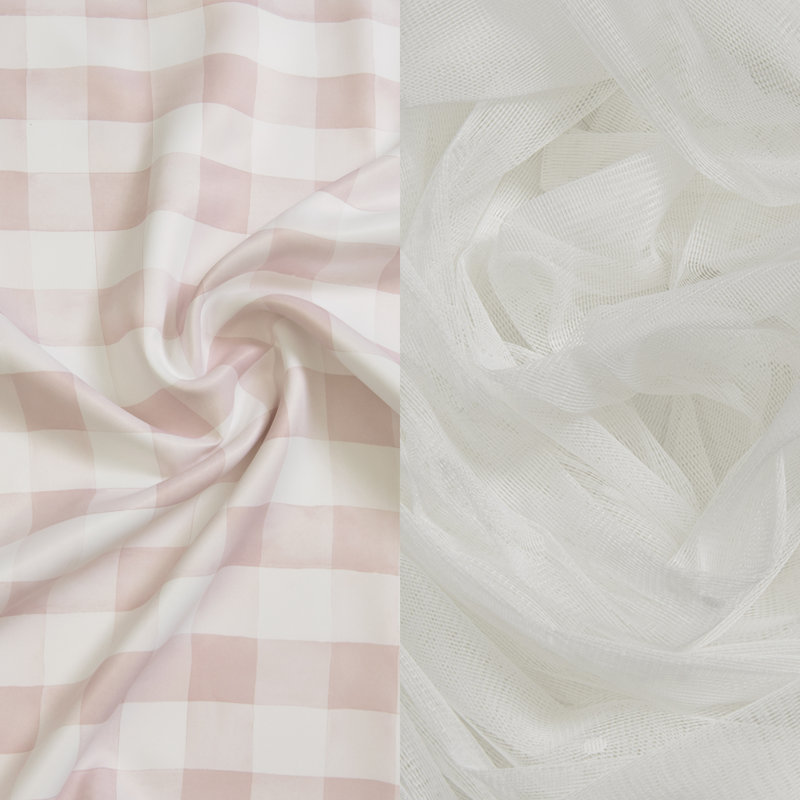 Paire de rideaux semi-transparents avec œillets Axl, Rose