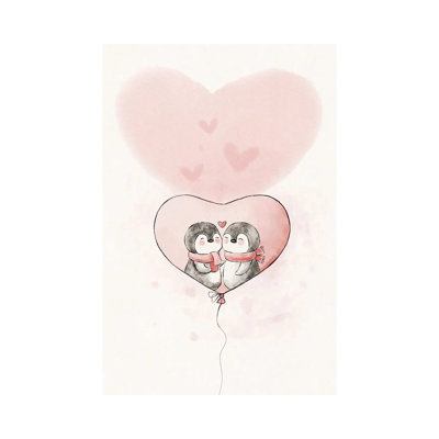 Penguin In Love by Xuan Thai - Gallery-Wrapped Canvas Giclée on Canvas