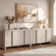 Crédence 60 po, armoire de rangement décorative 4 portes avec tablettes réglables, bar à café moderne et console de vestibule