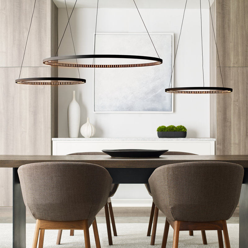 Vellavi 1 - Light LED Chandelier, Nightshade Black, 0.8" H x 24" W x 24" D
