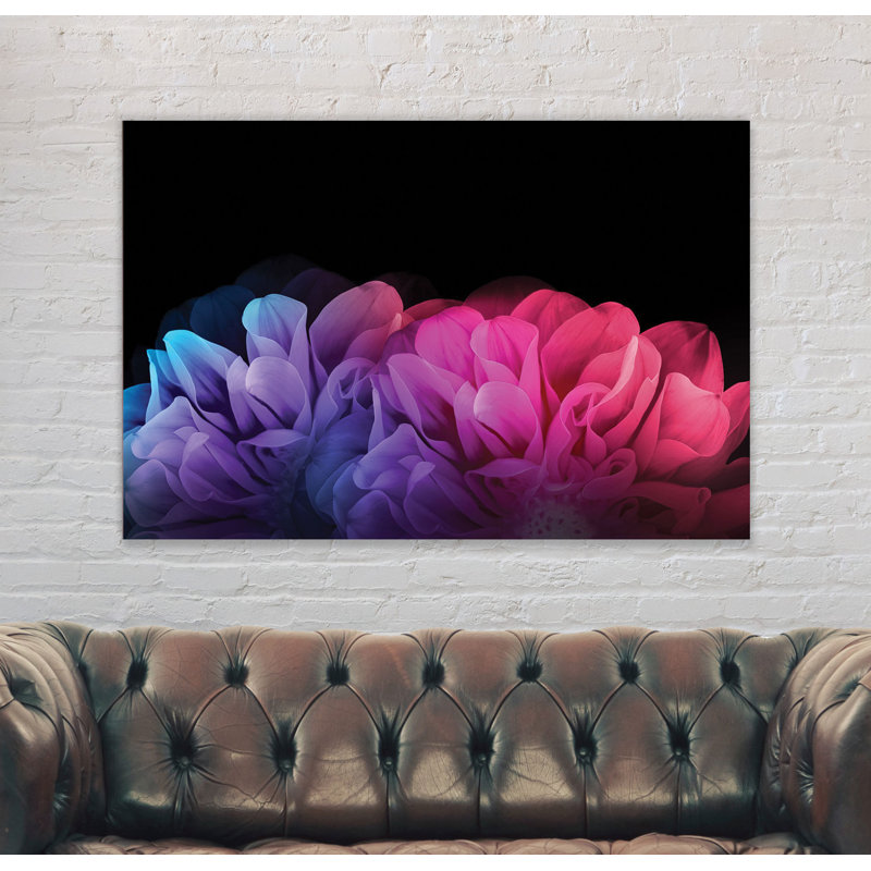 Colourful Flowers - Wrapped Canvas Print, 84cm H x 120cm W x 4cm D