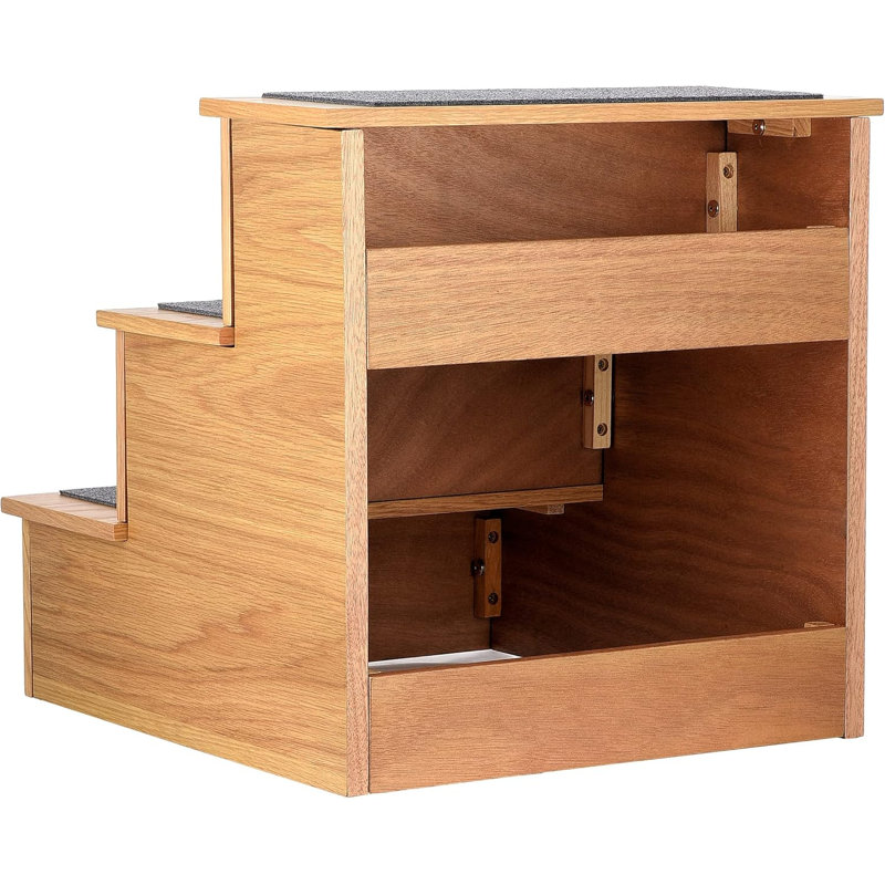 Escalier pour chien 3 pièces Deluxe Deluxe, Chêne moyen