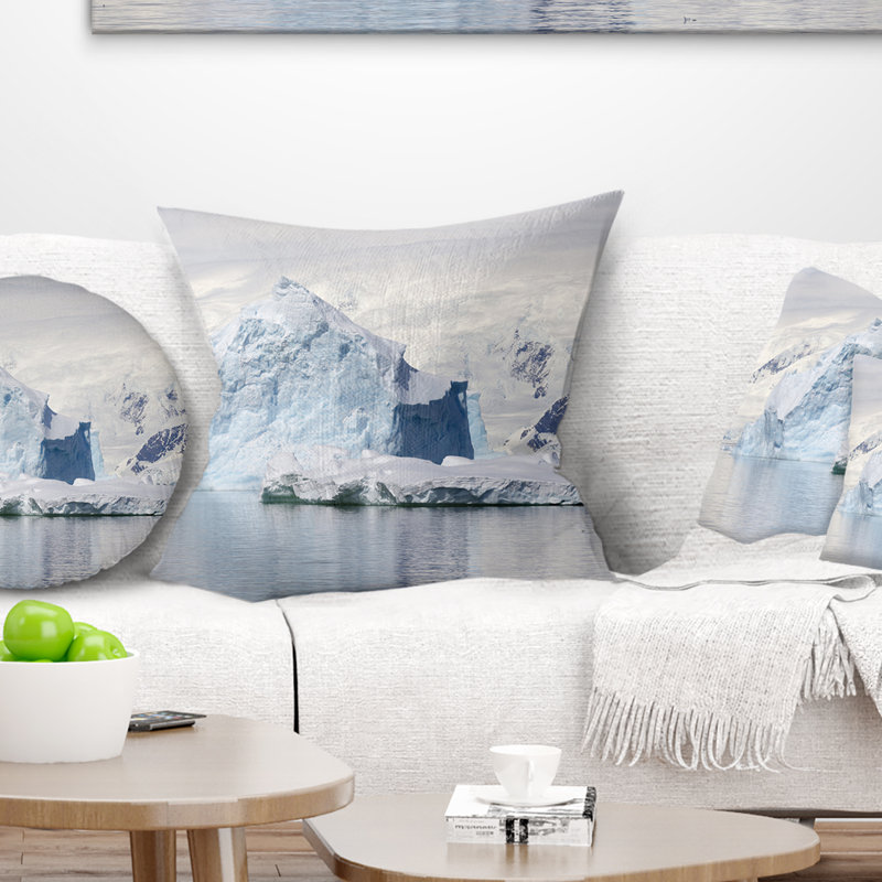 Coussin Photo Designart Antarctica Mountains, 18" x 18", Coussin décoratif