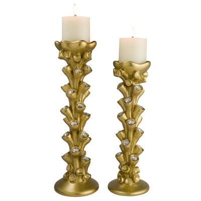 Ensemble de chandelles 2 pièces Foran Twist - or métallique
