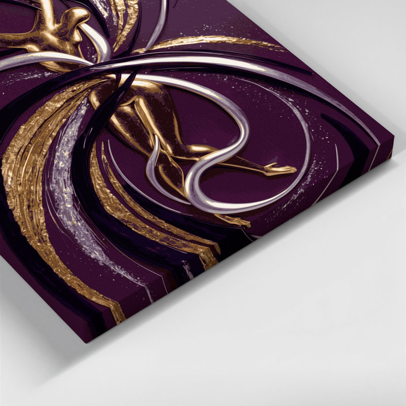 Abstrait art figuratif sur toile mauve 80, H 12 po x l 12 po