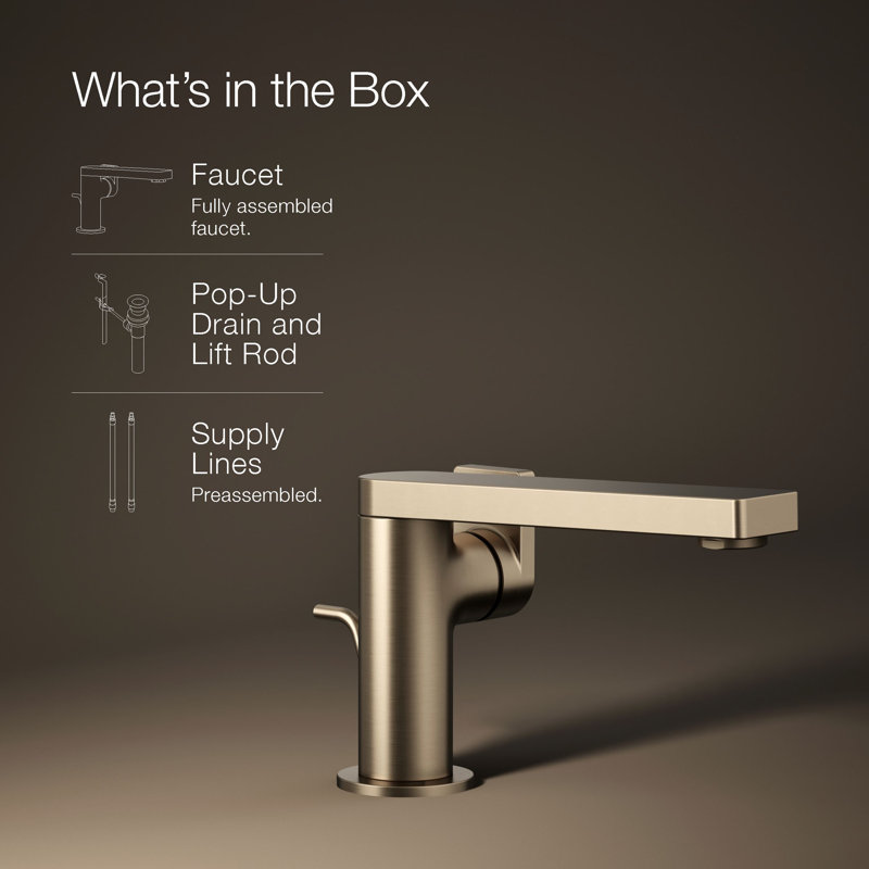 Composed® Single-Handle Bathroom Faucet with Drain Assembly, Vibrant Brushed Bronze