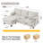 86'' L Shaped Couch With Armrest Organizer,3 Seats Sofas With Movable Ottoman,Comfy Sectional Sofa With Thick Cushion-1097641285