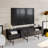 Modern TV Stand with Wall-Mount Option, Black & Marble Finish, 70.9 x 25.5 x 14.6 inches | 100% Melamine Coated Particle Board, Thickness: 0.7 inches | Multiple Shelves, Perfect for Stylish Living Rooms & Entertainment Spaces-232983577