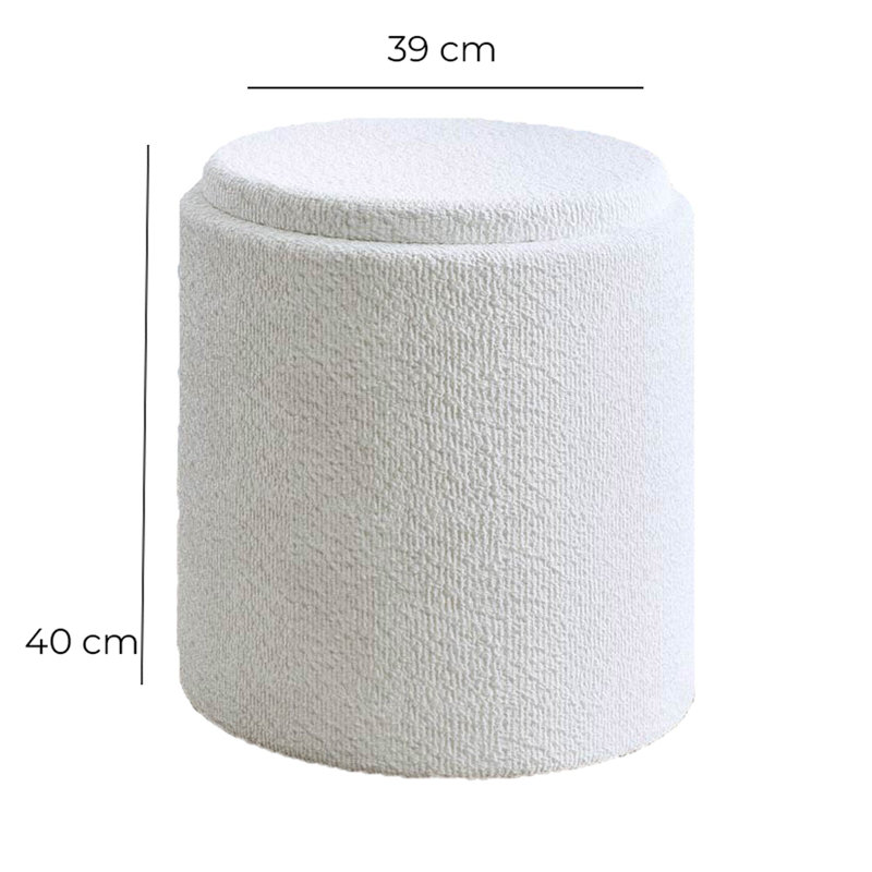 Ajanique 39cm Wide Solid Colour Footstool Ottoman with Storage