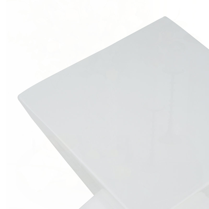 All Weather MGO X Design Side Table - Stylish White Indoor Outdoor Table For Home, Garden, Balcony, 18 Inches Height, 12.5 Inches Square Base