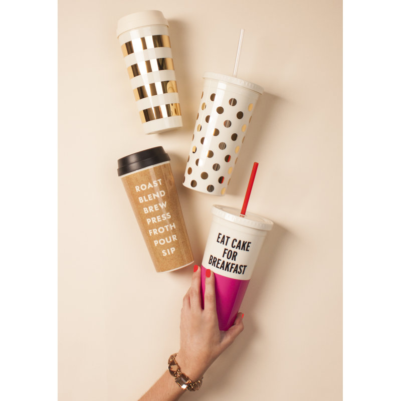 Thermal Mug, Gold Stripe, Gold