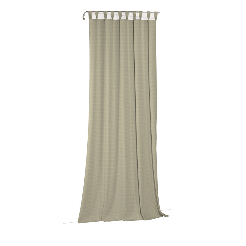 Branton Tab Top Curtain Single Panel, opaque, 132cm Width x 175cm Drop, Light green