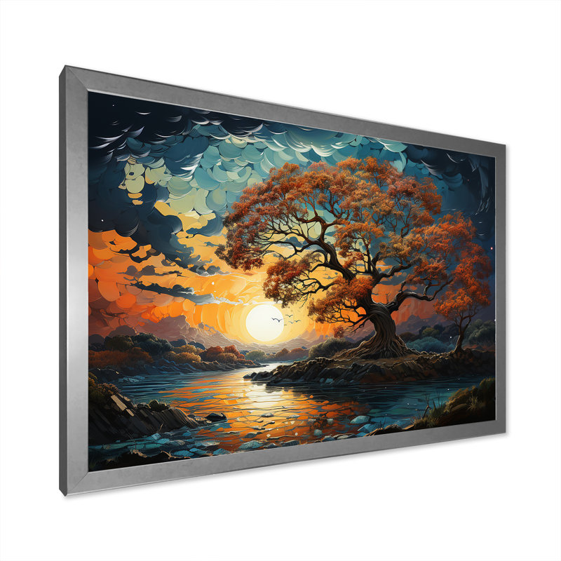 «Sunrise Charm», reproduction d'art sur toile encadrée, Cadre photo argenté, H 12 po x l 20 po x P 1 po