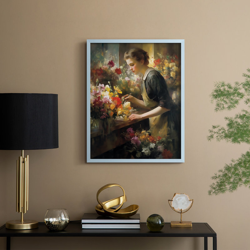 Reproduction encadrée WOMEN Series CDxxi - bois massif, H 30 po x l 24 po, Bleu