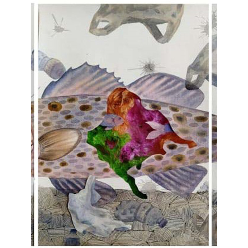 Vie nocive des poissons de rivière | Aquarelle sur papier | Par Abhilasha Singh