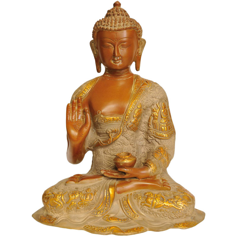 Bouddha prêchant, Brun / Gris