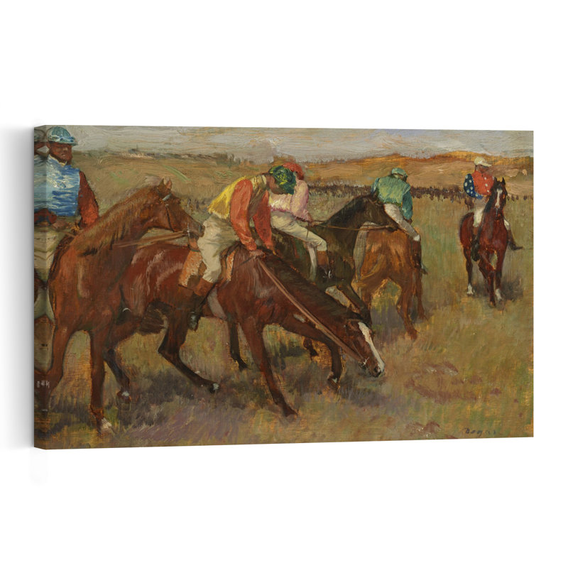 Avant la course, vers 1882. Estampe murale abstraite impressionniste traditionnelle représentant un cheval.