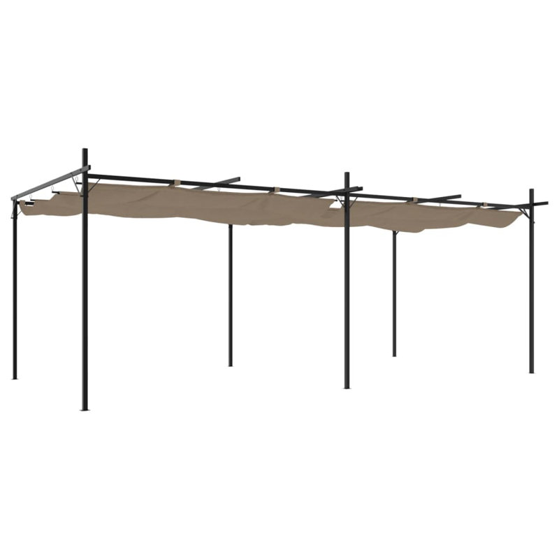 Audrius Metal BBQ Gazebo, Taupe, 292cm H x 589cm W x 230cm D
