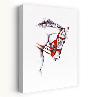 Croquis de cheval rouge Bridle