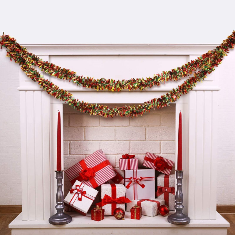 Anistasia Faux Garland, Green/Red/Gold, 17.70cm H x 3.11cm L x 10.31cm D