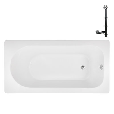 60" x 32" Acrylic Soaking Drop-In Bathtub, Drain Included