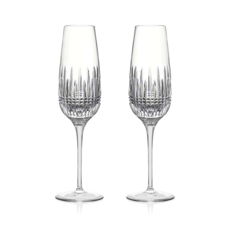 Radiant Diamond Essence 10.6" Crystal Champagne Flutes, Set of 2