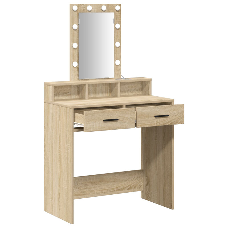 Particle Board 79 X 41 X 140 Cm Mirror, Sonoma Oak