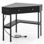 Bureau de coin triangulaire avec station de charge avec 2 tiroirs et tablette de rangement-1873816502