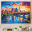 «Colorful City Minneapolis Popart I», reproduction d'art sur toile-9105066-9105070