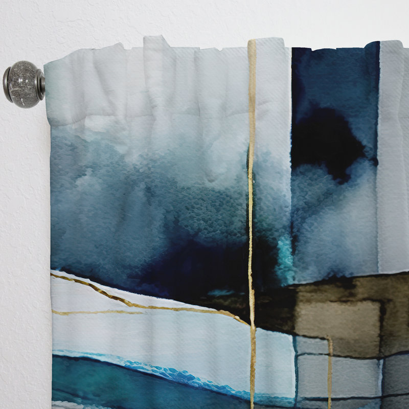 Barbonne - Abstract Transitional Modern Shapes V - Shapes Curtain - Velvet Room Darkening - 1 panel, 52" W x 108" L