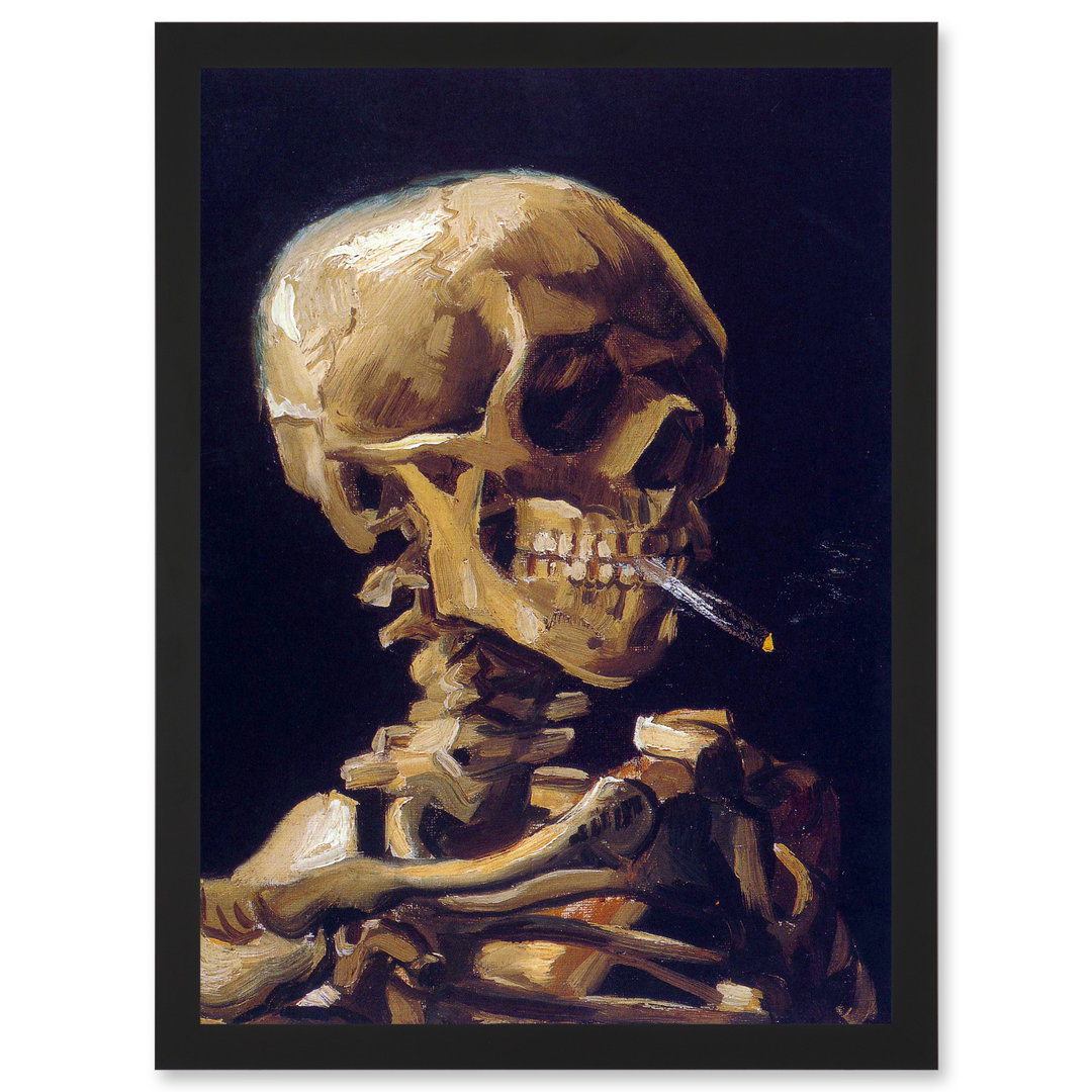 Vincent Van Gogh Skull with A Burning Cigarette by Vincent Van Gogh - Picture Frame Photograph