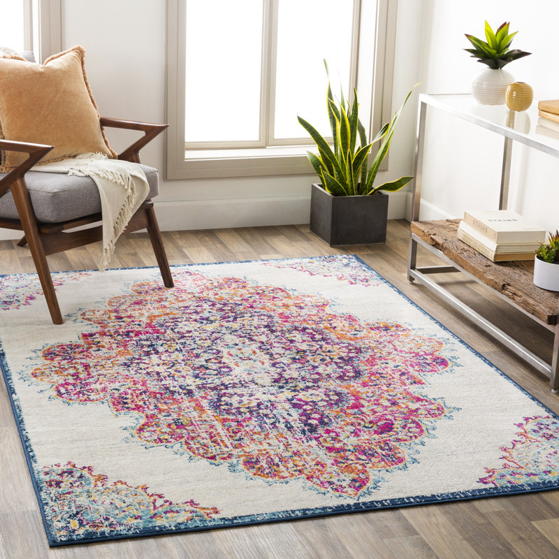 Fleeman Floral Indoor Rug, Rectangle 5'3" x 7'1"