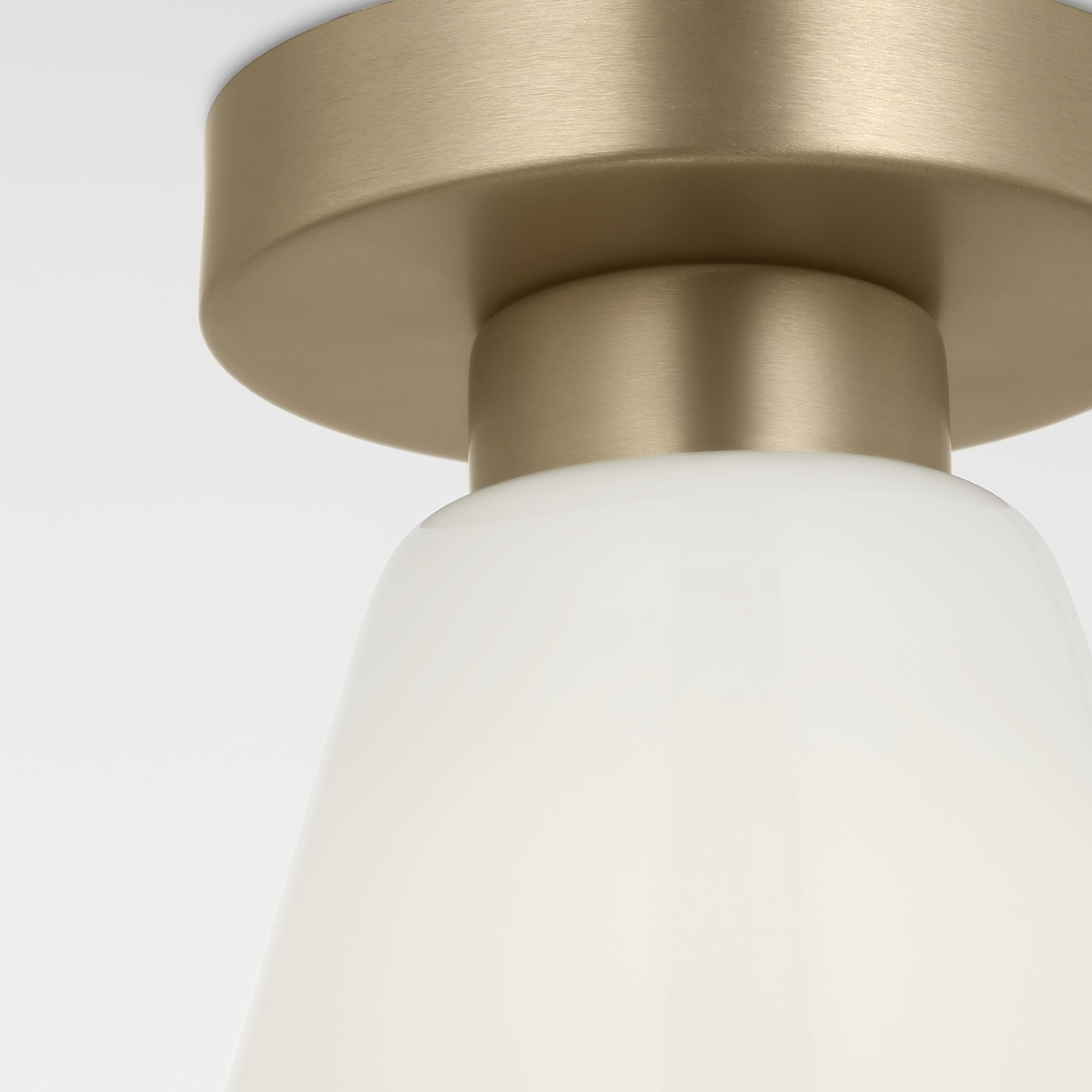 Senda One Light Flush Mount, Satin Brass, White