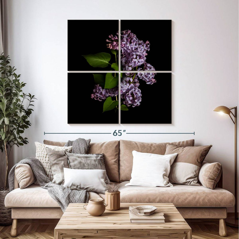 Harnek lilas dans le noir, H 45 po x l 45 po